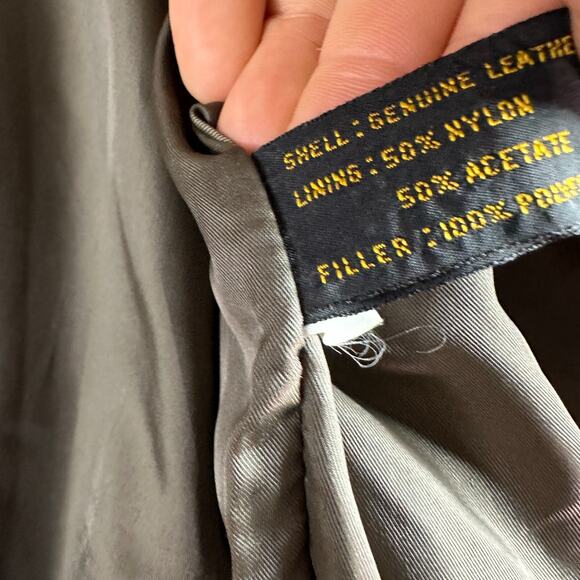 VINTAGE Reeds Sportswear Leather Jacket Mens 46R Brown Soft Leather Bomber - Picture 10 of 16